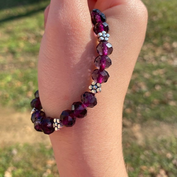 BRAND NEW Purple Agate Crystal Glass Bead, Bracelet set. - Picture 6 of 6
